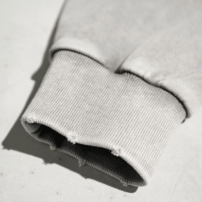 Washed Raw-Edge Cropped Crew Neck Sweatshirt（380GSM）